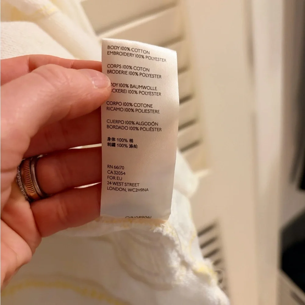 Free People Persuasion Embroidered Peasant Top Boho Oversized Ivory Yellow - Picture 5 of 6